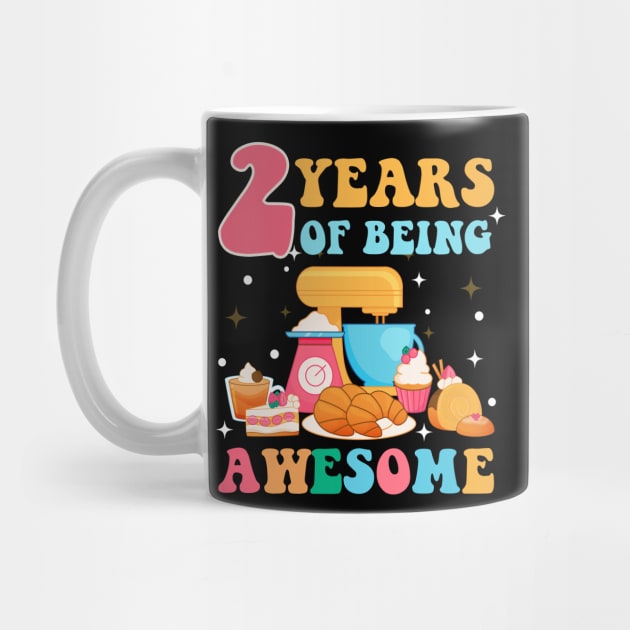 2 Years Of Being Awesome Tee 2nd Baking Birthday Gift Leopard Girl Birthday Tee Baking Party Outfit by inksplashcreations